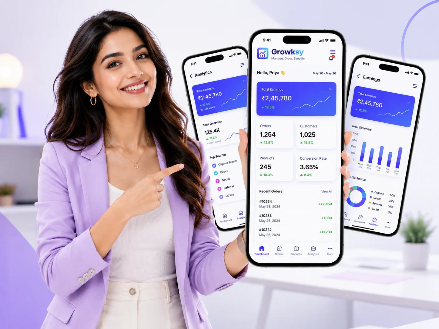 Growksy app in pocket